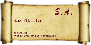 Sax Attila névjegykártya